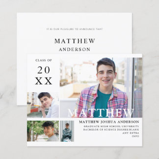 Budget Graduate Modern Stylish 4 Foto Announ 2