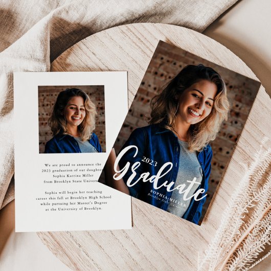 Budget Graduate Script 2 Foto Abschluss Card