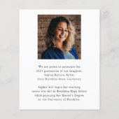 Budget Graduate Script 2 Foto Abschluss Card (Rückseite)