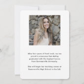 Budget Graduate Script 2 Foto Abschluss Card Einladung (Rückseite)