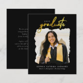 Budget Graduate Script Gold Foto Abschluss (Vorne/Hinten)