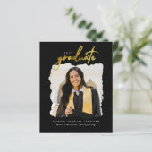 Budget Graduate Script Gold Foto Abschluss (Stehend Vorderseite)