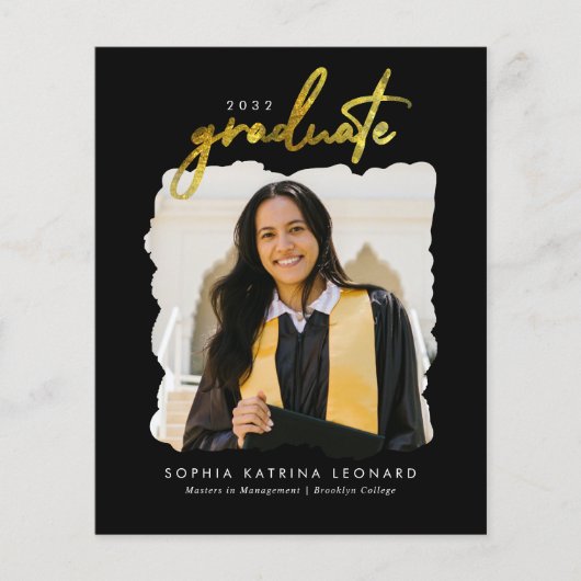 Budget Graduate Script Gold Foto Abschluss (Vorderseite)