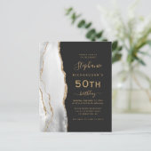 Budget Grau Gold Achat Dunkler QR-Code 50. Geburts (Stehend Vorderseite)