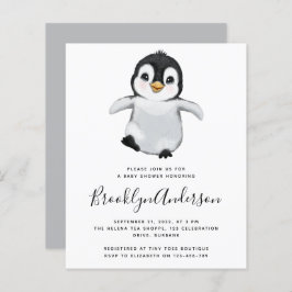 BUDGET Graue Pinguin Kinderdusche Einladung