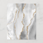 Budget Gray Gold Agate Wedding Menü (Rückseite)