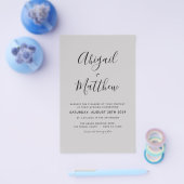Budget Gray Moderne Elegante Hochzeitseinladung Flyer (Einzeln)