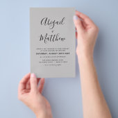 Budget Gray Moderne Elegante Hochzeitseinladung Flyer (Handgriff)