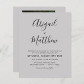 Budget Gray Moderne Minimalistische Hochzeitseinla (Vorne/Hinten)