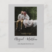Budget Gray Moderne Minimalistische Hochzeitseinla Flyer (Hinten)