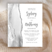 Budget Gray Silver Agate Calligraphy Wedding