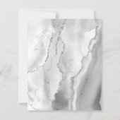 Budget Gray Silver Agate Calligraphy Wedding (Rückseite)