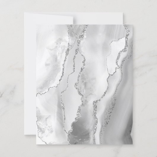 Budget Gray Silver Agate Calligraphy Wedding (Rückseite)