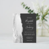 Budget Gray Silver Agate Dark QR Code Wedding (Stehend Vorderseite)