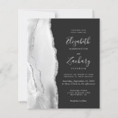 Budget Gray Silver Agate Dark QR Code Wedding (Vorderseite)