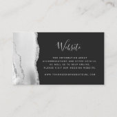 Budget Gray Silver Agate Dark Wedding QR Code Begleitkarte (Vorderseite)