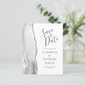 Budget Gray Silver Agate Save the Date (Stehend Vorderseite)