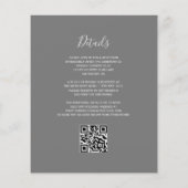 Budget Gray Silver Glitzer QR Code Wedite Einladun (Rückseite)