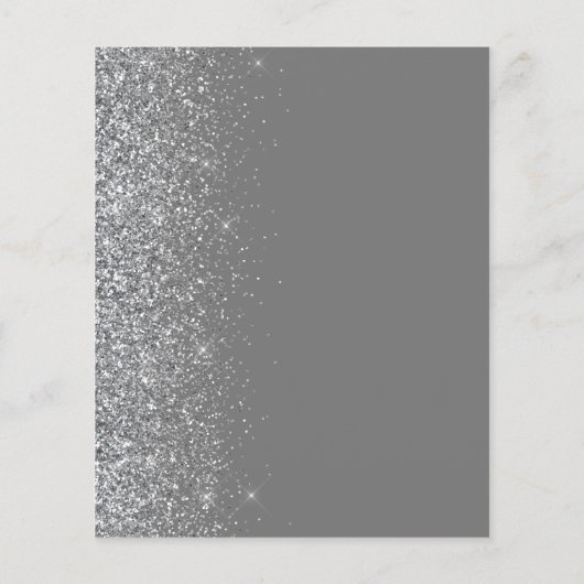 Budget Gray Silver Glitzer Wedding Einladung (Rückseite)