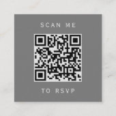 Budget Gray Silver Glitzer Wedding QR Code UAWG Begleitkarte (Rückseite)