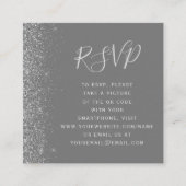 Budget Gray Silver Glitzer Wedding QR Code UAWG Begleitkarte (Vorderseite)