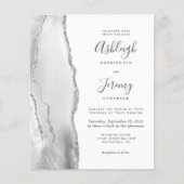 Budget Gray Silver QR Code Einladung Hochzeitsfeie (Vorderseite)