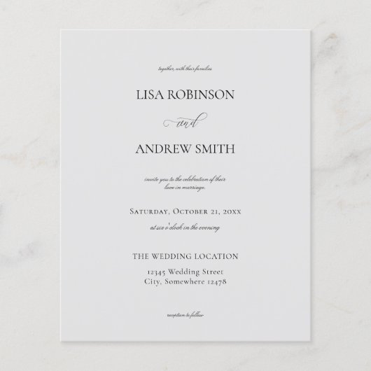 Budget Gray Wedding Flyer (Vorne)