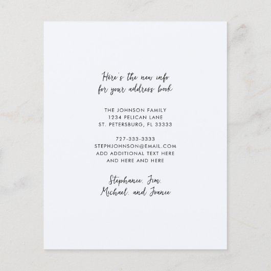 Budget Great Blue Heron Ocean New Address Card (Rückseite)