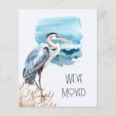 Budget Great Blue Heron Ocean New Address Card (Vorderseite)