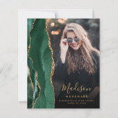 Budget Green Agate Foto Dark Grad Ankündigung (Vorderseite)