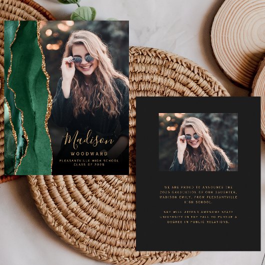 Budget Green Agate Foto Dark Grad Ankündigung