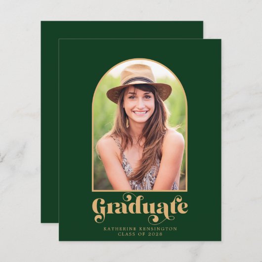 Budget Green and Gold Arch Photo Graduation Party (Vorne/Hinten)