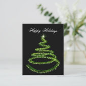 Budget Green Christmas Tree Business Holiday Card (Stehend Vorderseite)