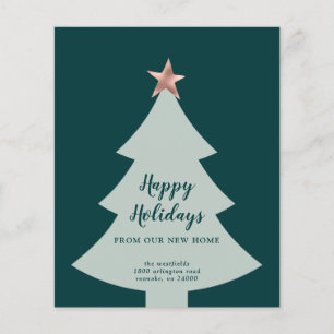 Budget Green Christmas Tree Holiday Moving Card
