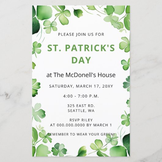 Budget Green Clover Kleeblatt St Patricks Day (Vorderseite)