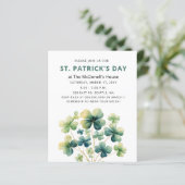 Budget Green Clover Kleeblatt St Patricks Einladun (Stehend Vorderseite)