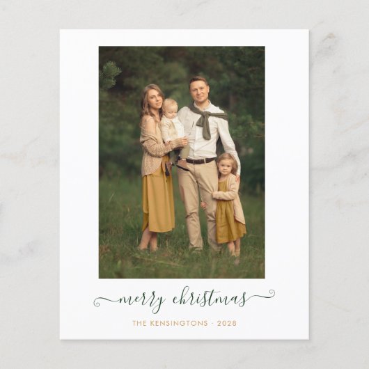 BUDGET Green Einfache Skripte Frohe Weihnachten Fo (Vorderseite)