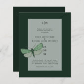 Budget Green Emerald Moth Wedding lädt ein (Vorne/Hinten)
