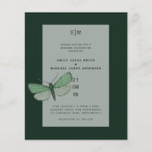 Budget Green Emerald Moth Wedding lädt ein (Vorderseite)