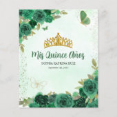 Budget Green Floral Princess Quinceañera Vielen Da (Rückseite)