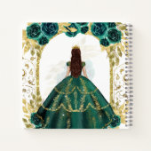 Budget Green Floral Quinceañera Gästebuch Notizblock (Rückseite)