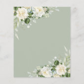 Budget Green Floral Überraschung Geburtstagseinlad (Rückseite)