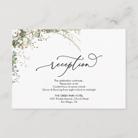 Budget green Florals Bridgerton Bridal Shower Begleitkarte (Vorderseite)