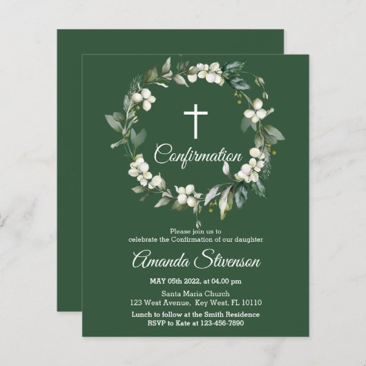 Budget Green | Flyer zur Blumenbestätigung (Vorne/Hinten)