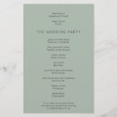 Budget Green Foliage Elegante Wedding Program (Rückseite)