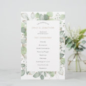Budget Green Foliage Elegante Wedding Program (Stehend Vorderseite)
