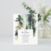 Budget Green Forest Bridal Dusche Einladung (Stehend Vorderseite)