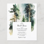 Budget Green Forest Bridal Dusche Einladung (Vorderseite)