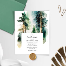 Budget Green Forest Bridal Dusche Einladung