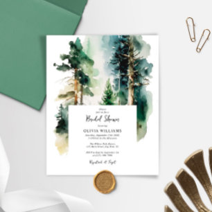 Budget Green Forest Bridal Dusche Einladung